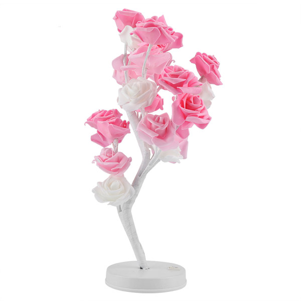 24LED bordslampa vacker romantisk ros blomma träd dekor