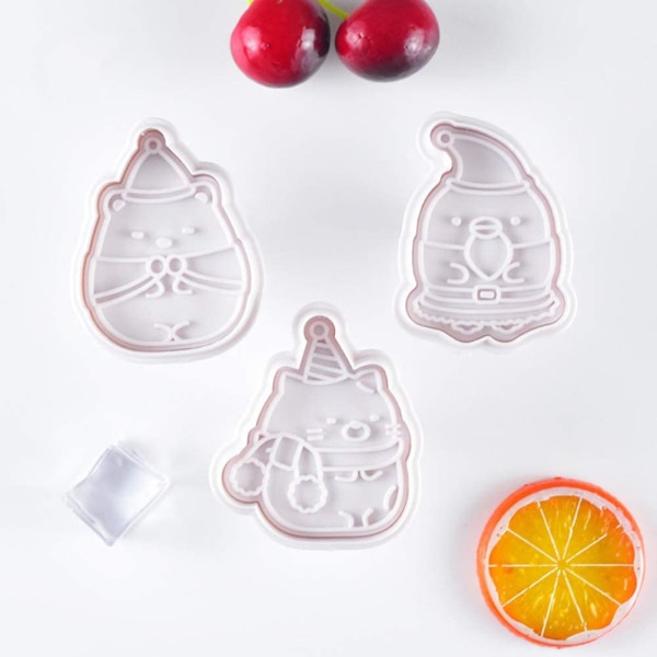 6 st/set 3D DIY stämpel kexform Cartoon plast bakform