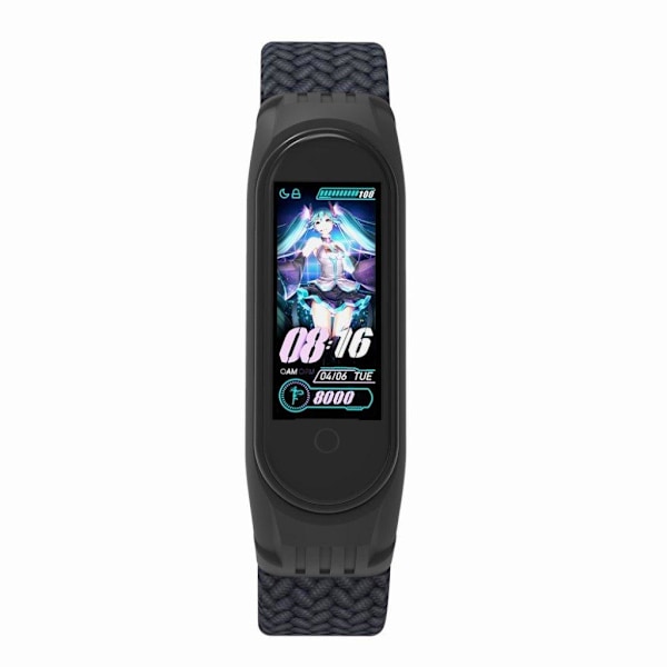 Xiaomi Mi Band 5 / 4 / 3 stylish nylon watch strap - Charcoal / Size: S Svart