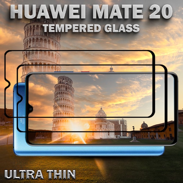 2-Pack Huawei Mate 20 - Härdat Glas 9H – Super kvalitet 3D  Skärmskydd