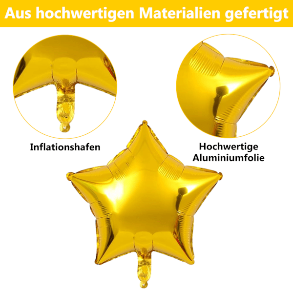 20-pack stjärnformade silverfolieballonger, stjärnballonger, heliumballong, folieballong, nyårsfest, bröllopsdekoration, födelsedag