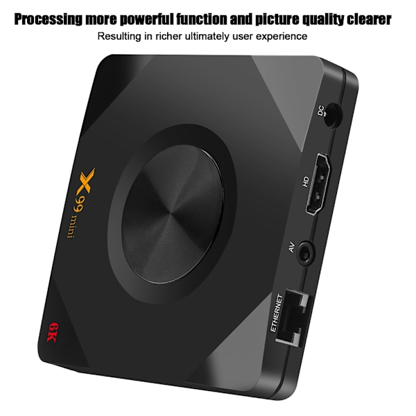 X99 Mini TV-box 6K Hög Definition H6 Schema Dubbel Frekvens WIFI USB3.0 för Android 9.0 100-240V 4 + 64 Amerikansk Kontakt
