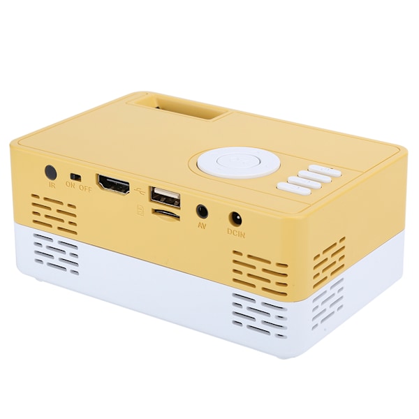 1080p Full High Definition LED Mini Projektor Smart Hemmabio Gul Vit 100‑240VUS Kontakt