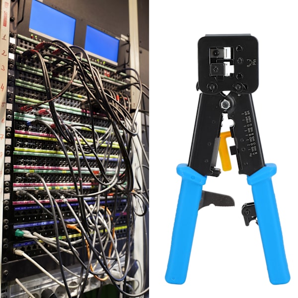 Nätverkskabeltång Ratchet Ethernet Trådavskärare Kristallhuvudpressverktyg 2KT‑3764A