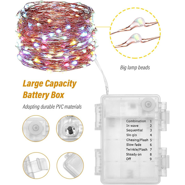 Guirlandes Lumineuses à Piles, 4 Paquet 3*AA Alimenté par