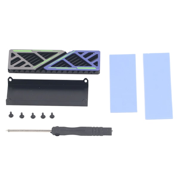 M.2 2280 SSD Kylfläns Aluminiumlegering Snabb Värmeavledning M.2 2280 SSD Kylare med Silikonplatta för Stationär Dator