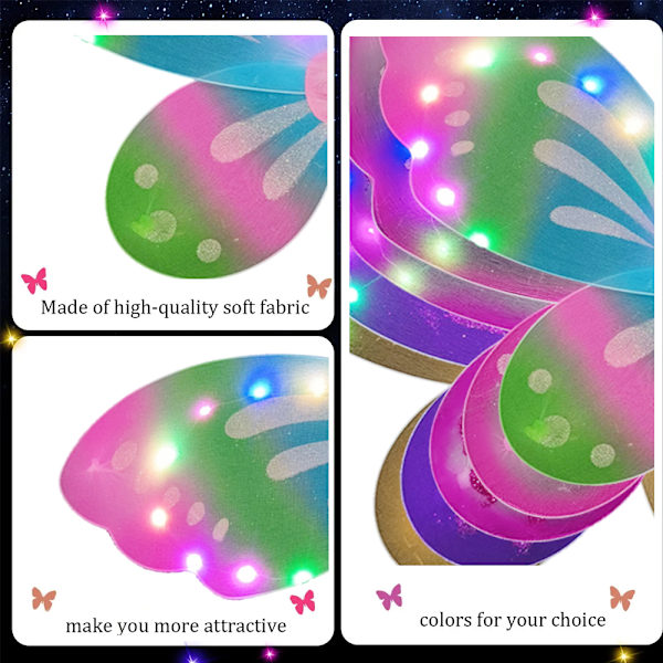 LED Dress Up Wings Flashing Angel Wings Light Up Butterfly