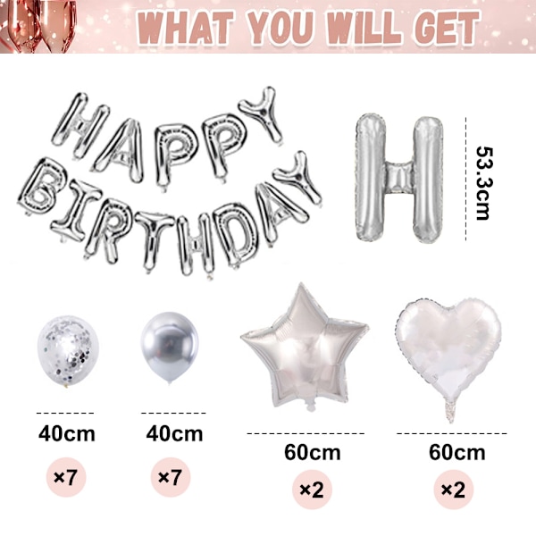1 set Happy Birthday Ballonger Banner Konfetti Ballonger för