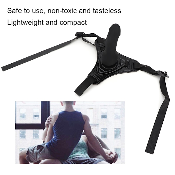 Vuxenleksak för oförglömliga stunder, mjukt nylon veganskt läder justerbar strap-on sele med metall O-ringar för säker fastsättning, vibrerande