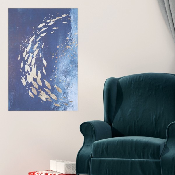 Hav & fisk Canvaskonstmålning Affisch Väggdekor Sovrum