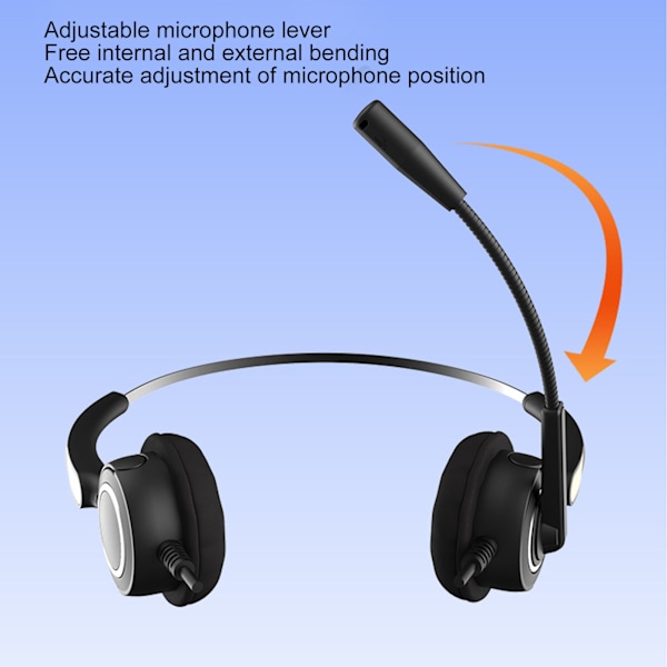 Call Center Headset Intelligent Brusreducering HD Samtal USB Datorheadset för Call Center Onlinekurs