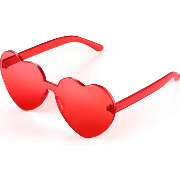 Hjärta solglasögon för kvinnor Candy Color Transparent båglös