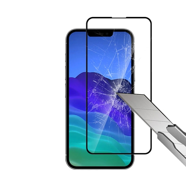 Skärmskydd iPhone 13 Pro Max/14 Plus - 3D Härdat Glas Svart Svart