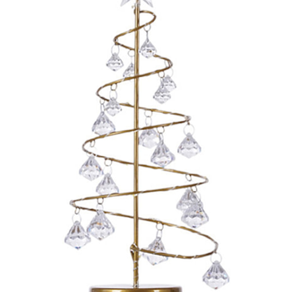 Jul Kristall Trä Lampa Akryl Kristall Hänge Jul Dekorativ Skrivbordslampa för Sovrum