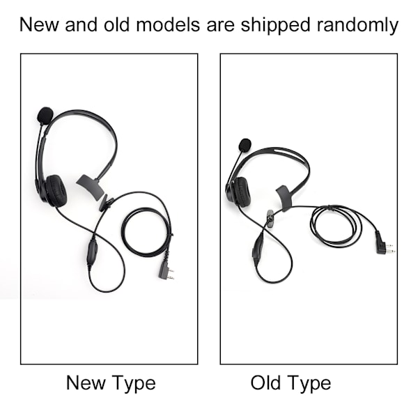 Enkelsidig Monaural Hörlur Ergonomisk med Öronkudde i Konstläder Justerbart Huvudband TK-kontakt för Tvåvägsradio