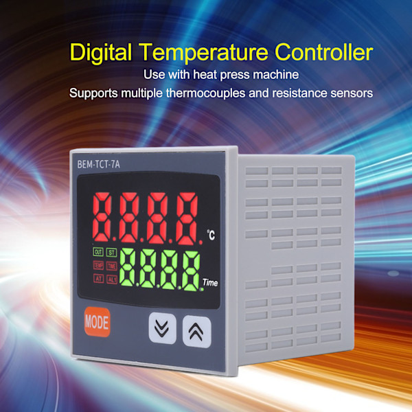 Digital Temperaturregulator med Reläutgång för Värmepressmaskin 100‑240V