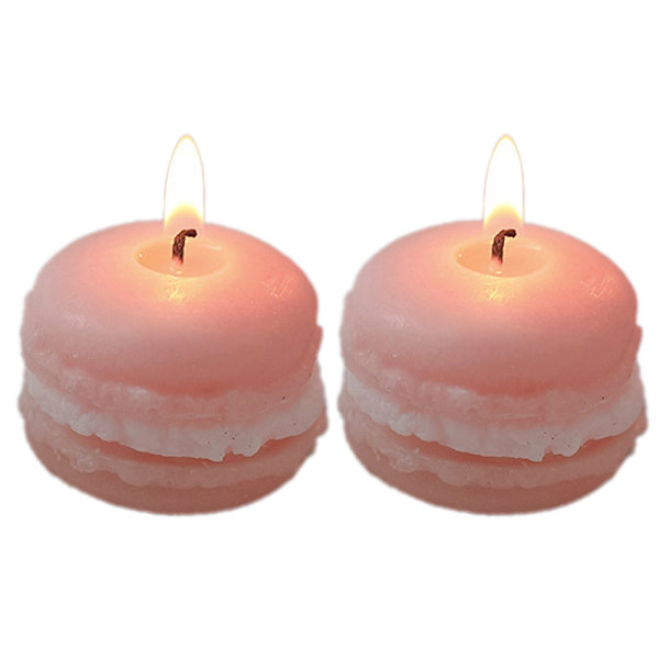 2 vackra Makaron-ljus, doftgåvor, doftfödelsedag