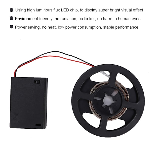5V 1m batteridriven LED-remsa ljusband lampa för TV