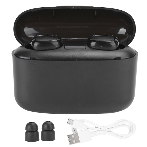 G5S Trådlöst Bluetooth Headset 5.0 Stereo Binaural Talk LED-display med Laddningsfack