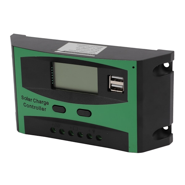 Solarladdningsregulator, Funktionell LCD-skärm Lättläst med Realtidsdetektering, 12V 24V Automatisk Identifiering, Säker att Använda av Flera