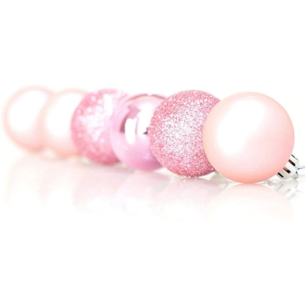 Weihnachtskugeln,24 Stück Rosa Weihnachtsdeko,matt,glänzend,