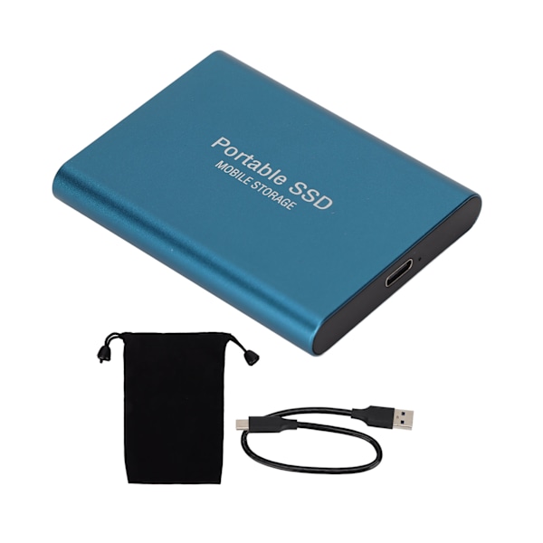Extern SSD Tålig Slitstark USB3.1 Överföring Kompakt Portabel Bekväm Praktisk Enhet för Win10 för IOS Blå 4TB