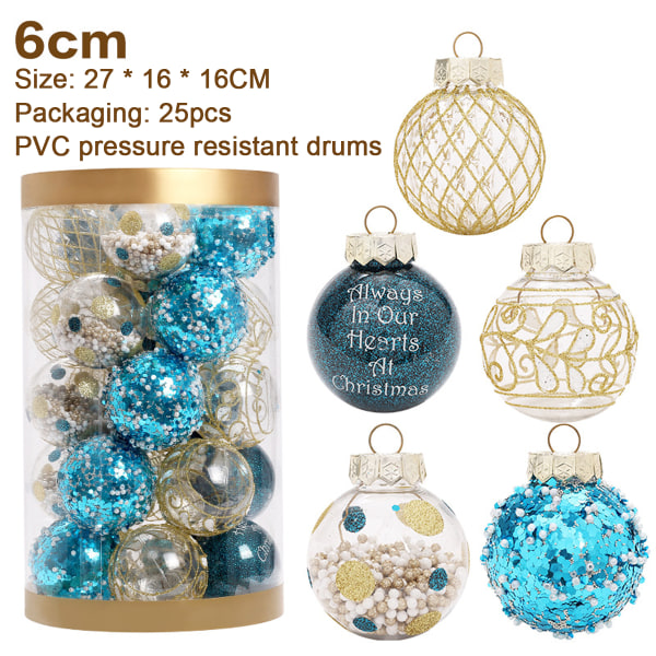 25pcs Christmas Tree Balls, 2.36" Christmas Ornament