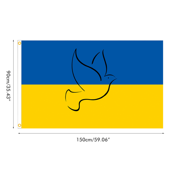 Ukrainsk fredsflagga för utomhusbruk, blekningsresistent polyester