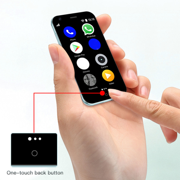 D18 Mini Telefon 2,5 Tum 3G-nätverk 1GB RAM 8GB ROM Ultra Liten En Del för Android Smartphone Grön