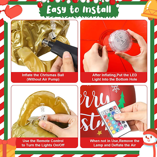 Inflatable Christmas decoration ball,LED remote control light
