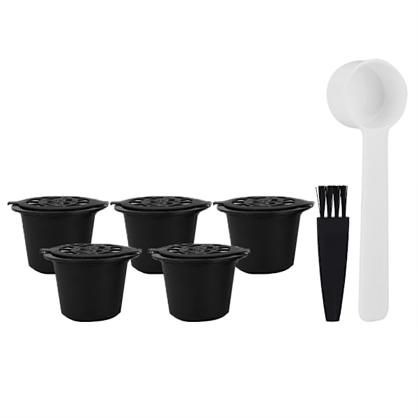 5 st/set Återanvändbara Påfyllningsbara Kaffe Kapslar Pods Filter Koppar