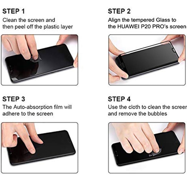 3-PACK Skärmskydd 2.5D HD 0,3mm P20 Pro Svart