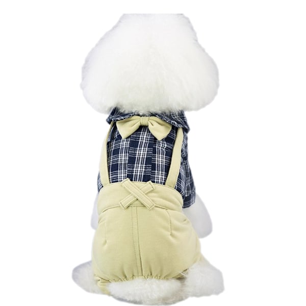 Små Hundkläder 4-bent Hunddräkt Knappdesign Vår Sommar Husdjurskläder för Hem Vardag Khaki XL