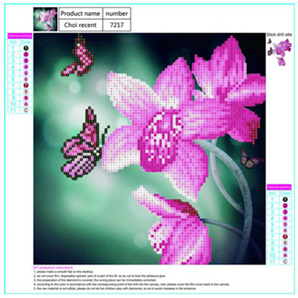 DIY Rhinestone Broderi Korsstygn Diamantmålning Konst