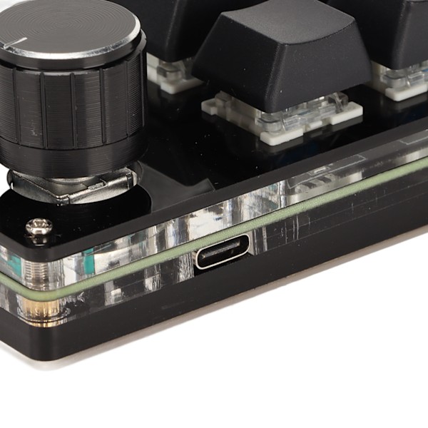 Mycket Använt Mekaniskt Tangentbord, Minnesfunktion med Inställbar Vred, RGB-Bakgrundsbelyst 12 Tangenter för Portabel Gaming (Blå)