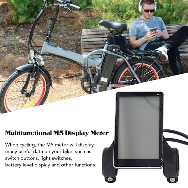 Borstlös Motorstyrenhet för DIY Elcyklar, Vattentät M5 LCD Display Mätare Värmeavledning Metallhölje