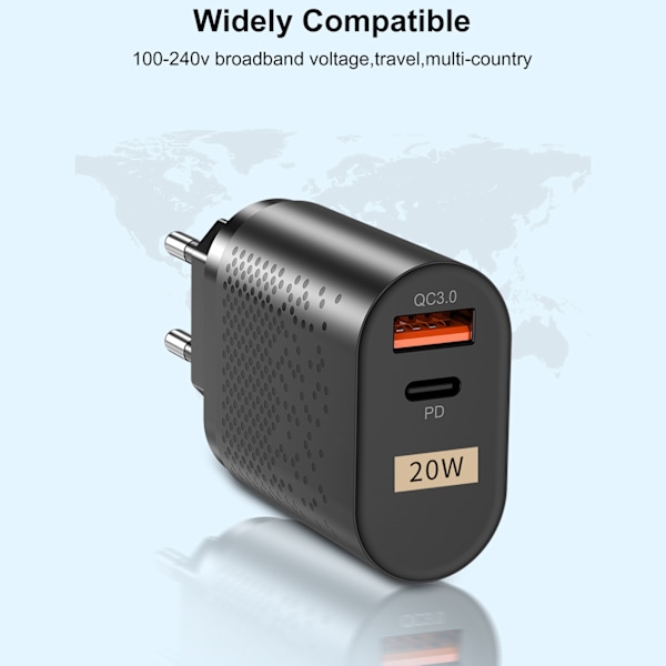 Nästa generations snabbladdare, Power Delivery 30W väggadapter, överlägsna säkerhetsstandarder, infällbart kabelsystem för enkel användning, spänningsdisplay