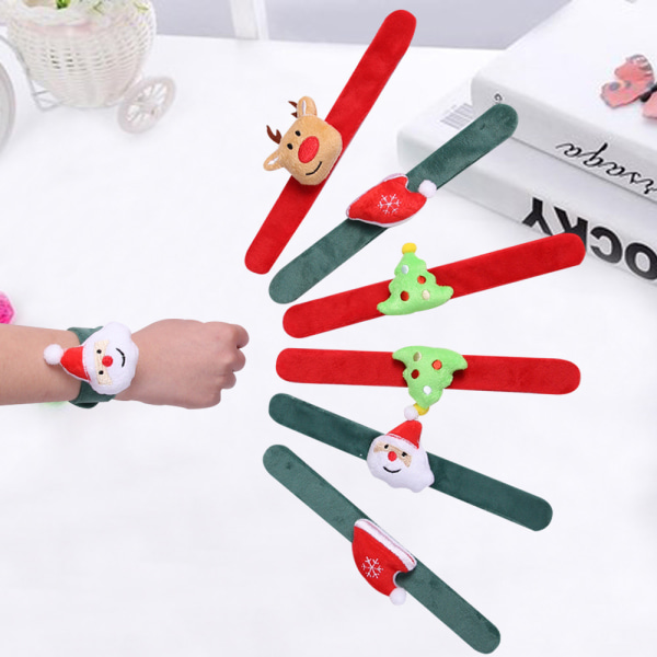 12 PCS Christmas Slap Bracelets, Xmas Slap Wristbands Snap