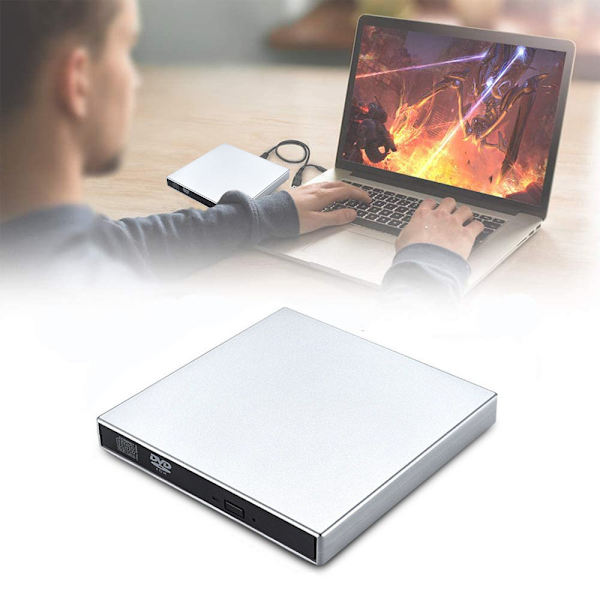Extern DVD-enhet, USB 3.0 bärbar CD/DVD +/-RW-enhet/DVD