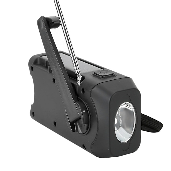 Soldriven AM/FM/WB Radio Handvev Multifunktionell LED-ficklampa SOS-larm JP-frekvens