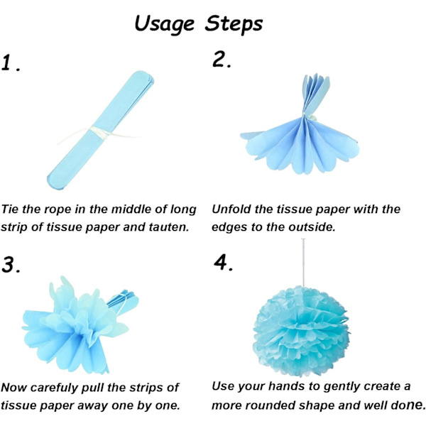 Cocodeko 18 Stück Seidenpapier Pompoms Blumen Ball Dekorpapier