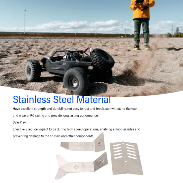 RC Chassi Pansar Kit Rostfritt Stål Chassi Pansar Skydd Skid Plate Protector Guard för Arrma 1/8 Nero 6S Big Rock RC Bil