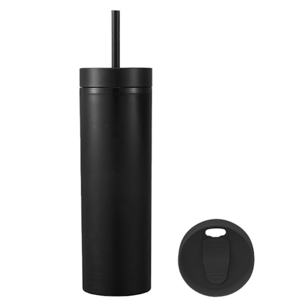 16oz Frosting Matte Plastmuggar med lock och sugrör