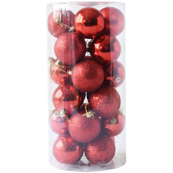 24pcs Weihnachtskugel Weihnachtsdeko glänzend und poliert