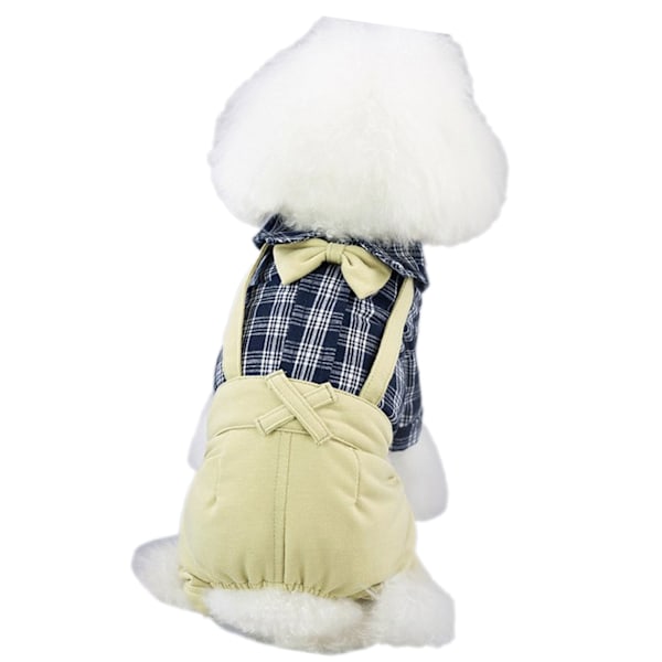 Små Hundkläder 4-bent Hunddräkt Knappdesign Vår Sommar Husdjurskläder för Hem Vardag Khaki XL