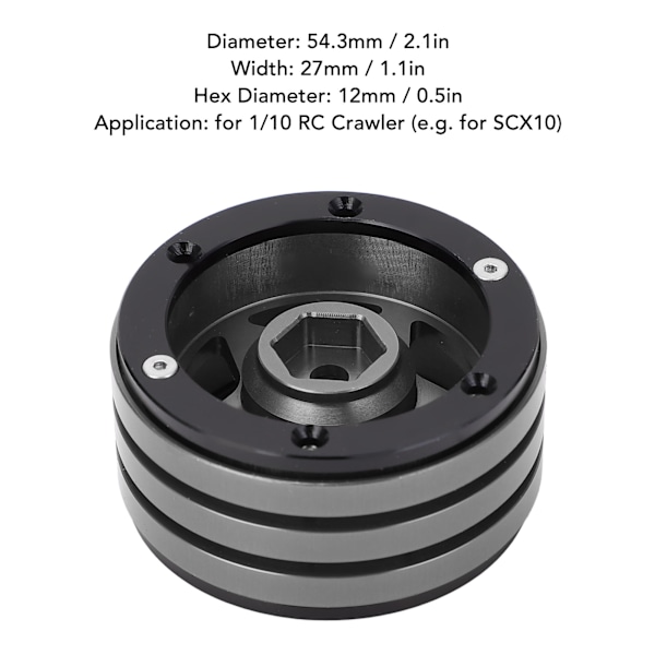 4st CNC Aluminiumlegering RC Hjulnav för 1/10 RC Crawler 1.9 Tum RC Hjulnav Ersättning Titanium