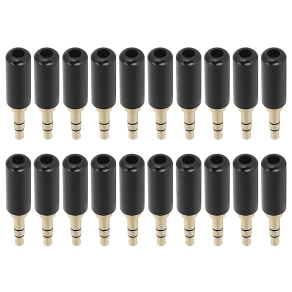 20 st 3,5 mm Hörlursljudplugg Dubbelkanal Stereo Ljudadapter för Reparation och Ersättning av Headset