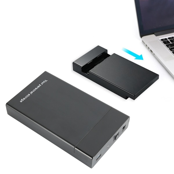 USB3.0 till SATA HDD-kabinett för 3,5-tums 2,5-tums SATA SSD HDD med 12V UASP-strömadapter Stöder upp till 10TB 6Gbps HDD-kabinett EU-kontakt