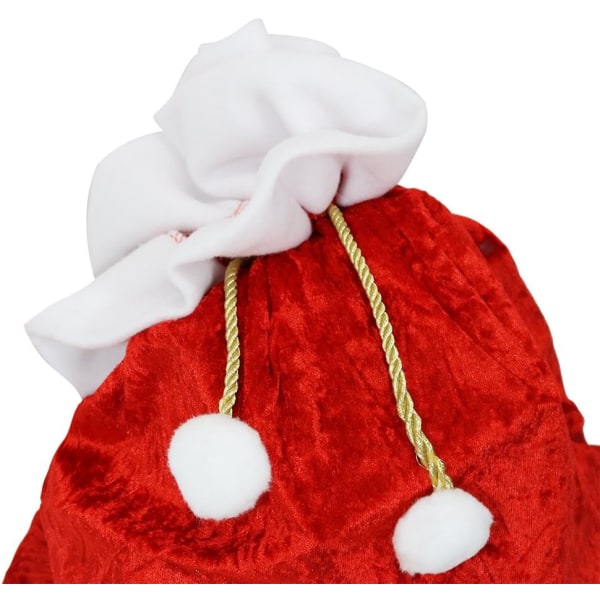 com-four® Edler XXL Weihnachtssack aus Samt mit goldfarbener