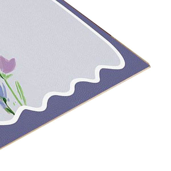 Vattentätt Skrivbordsunderlägg Vackert Blommönster Stilfullt Ögonskydd PVC Stor Skrivbordsmatta för Studier Sovrum Kontor Lila Blomma 50x100cm